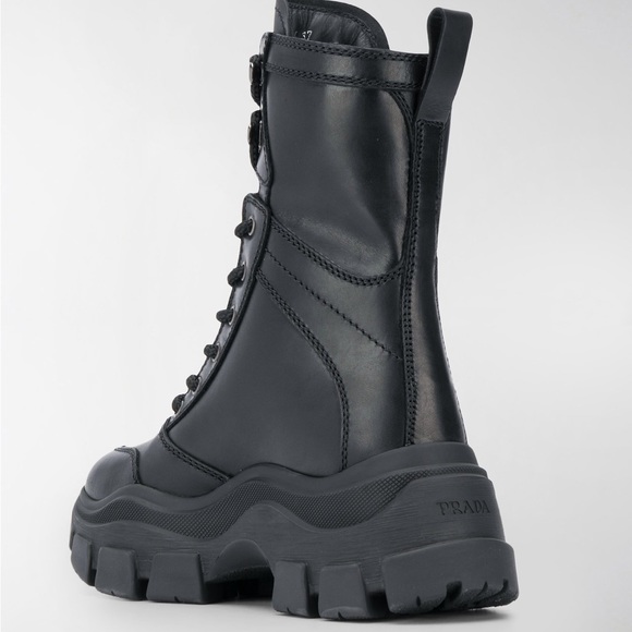 Prada Combat Boot - Black WOMENS 39.5 (US 9.5) - Picture 2 of 12